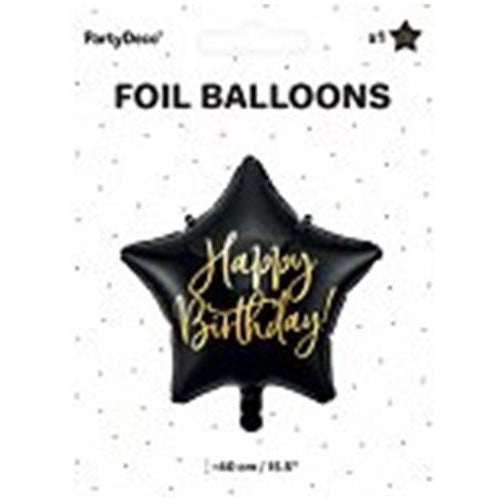Happy Birthday Black & Gold Balloon