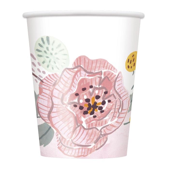 Painted Floral Cups - Muddy Boots Home UK