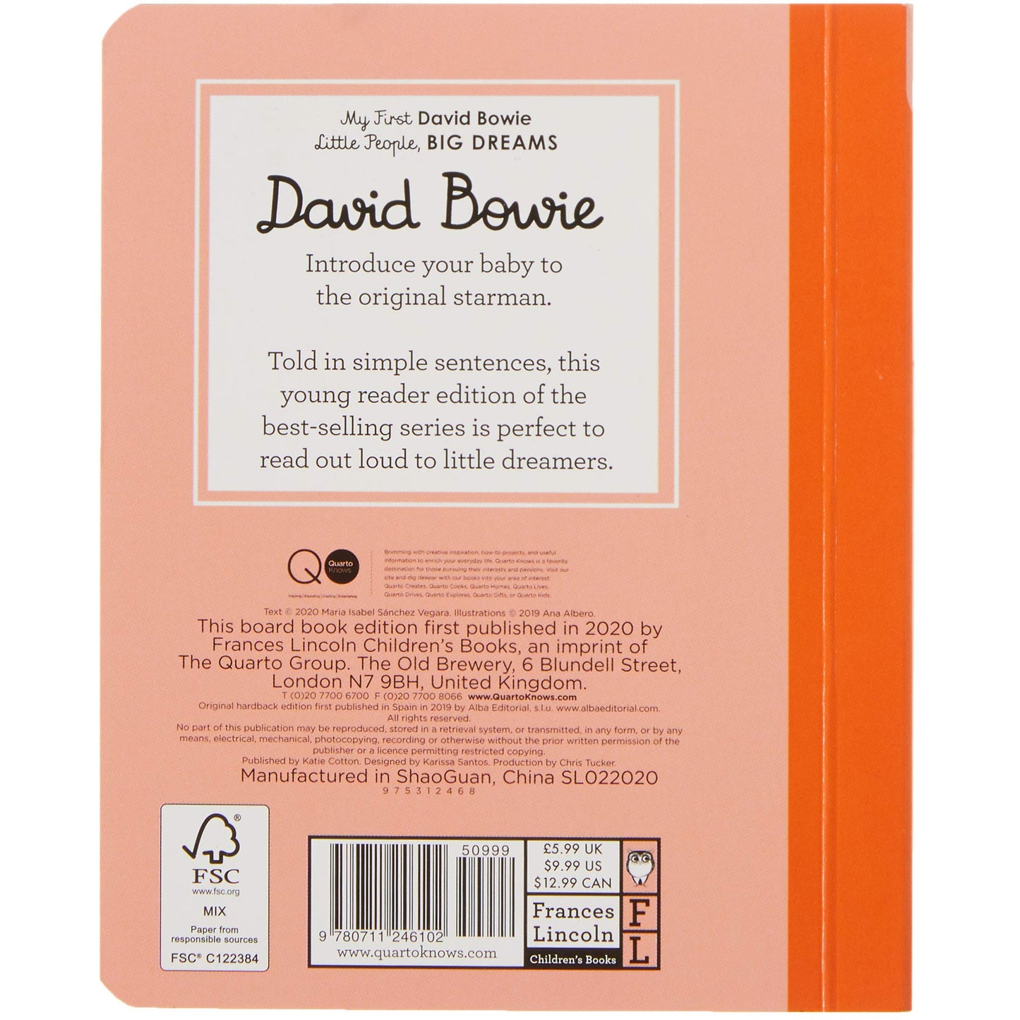 David Bowie - My First Little People BIG DREAMS - Muddy Boots Home UK