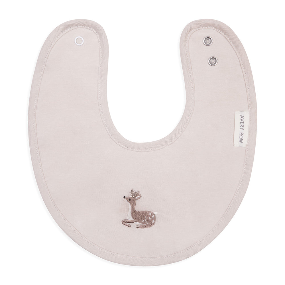 Embroidered Cotton Bib - Deer | default - Muddy Boots Home UK