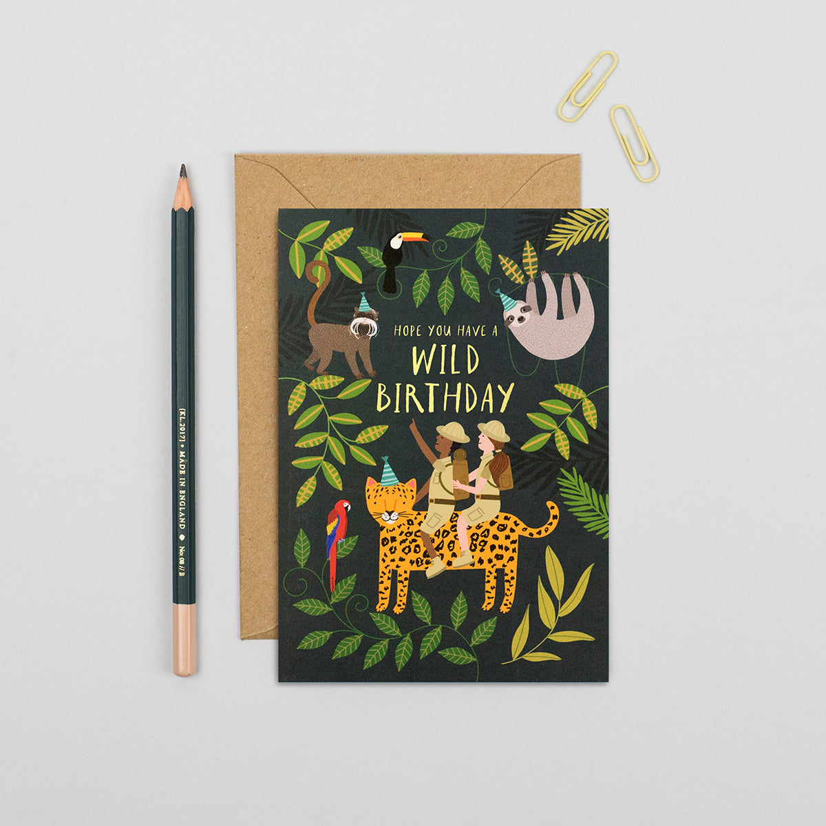 Jungle Explorers Birthday Card | Fun Animal Kids Card | default - Muddy Boots Home UK