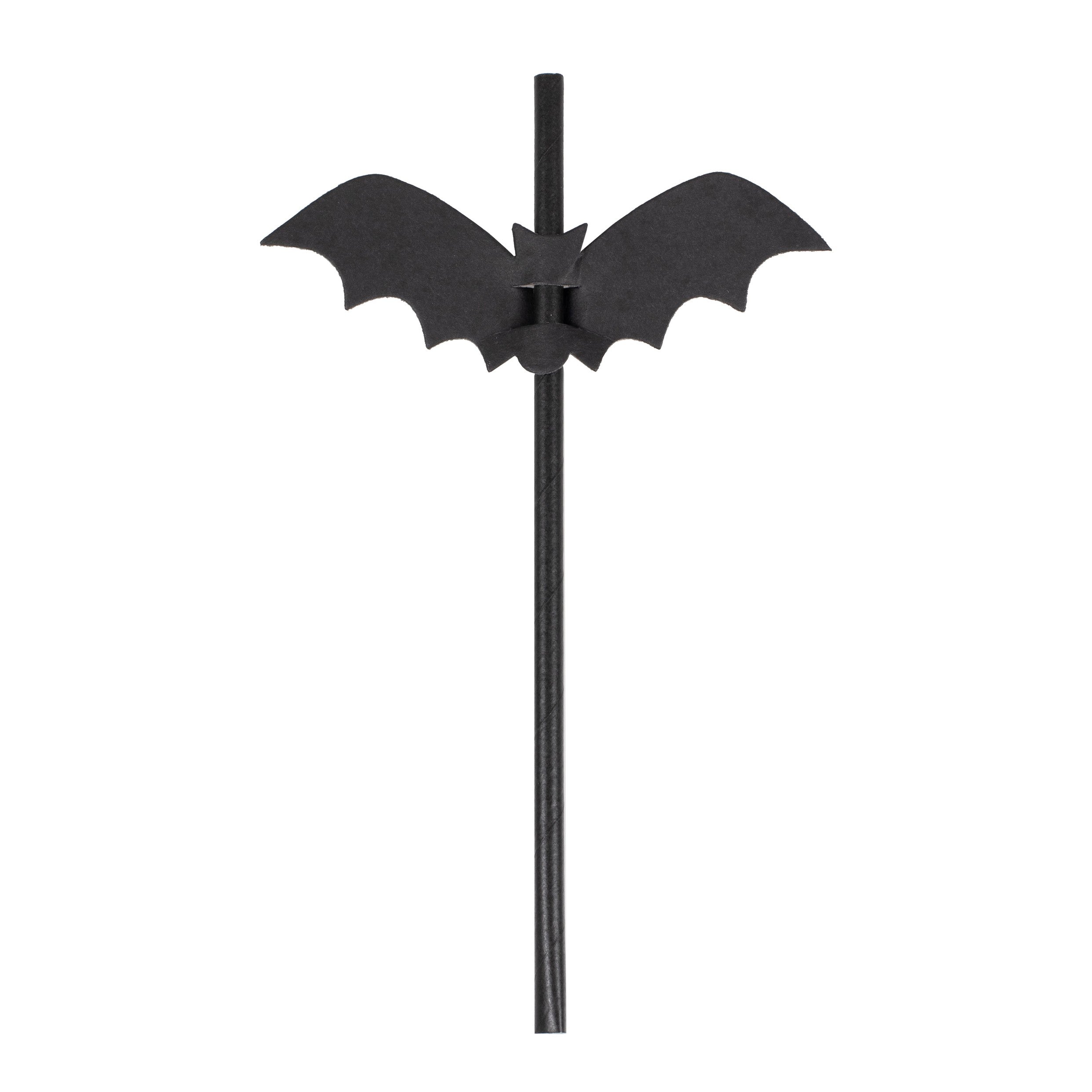 Halloween Bat Flag Paper Straws