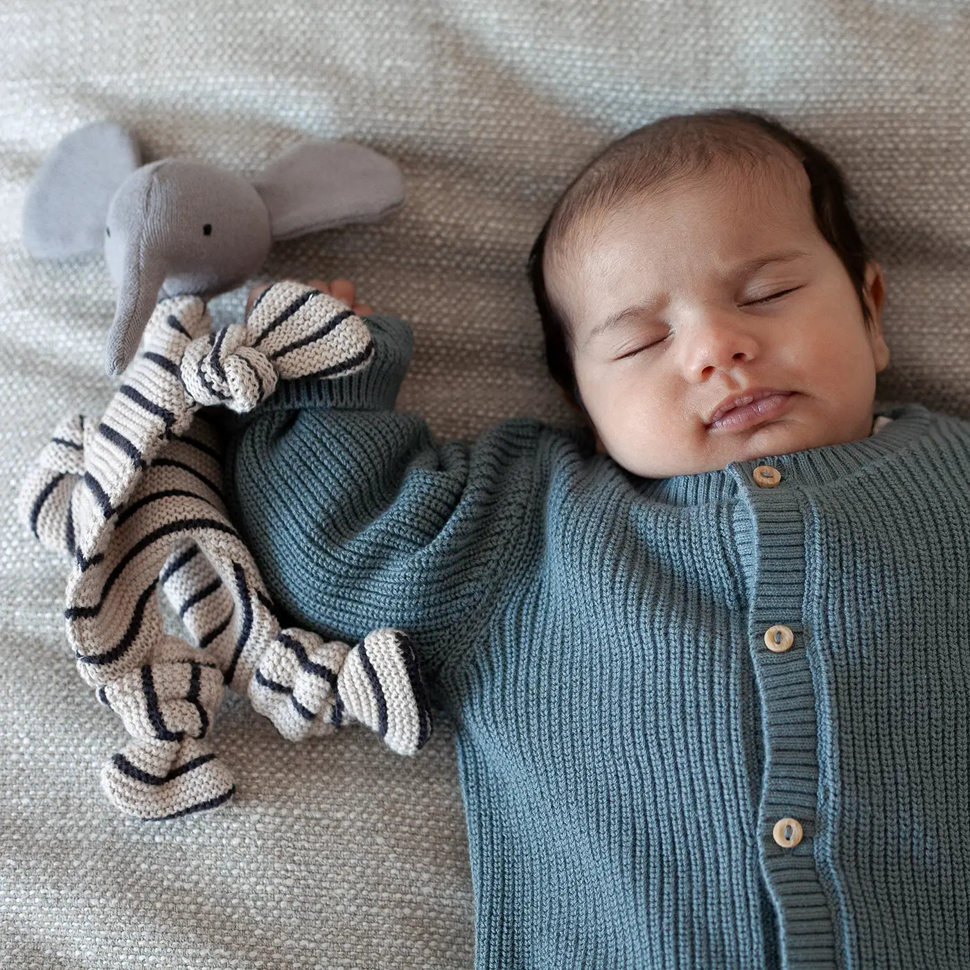 Cotton Knit Baby Comforter Cuddle Cloth - Elephant