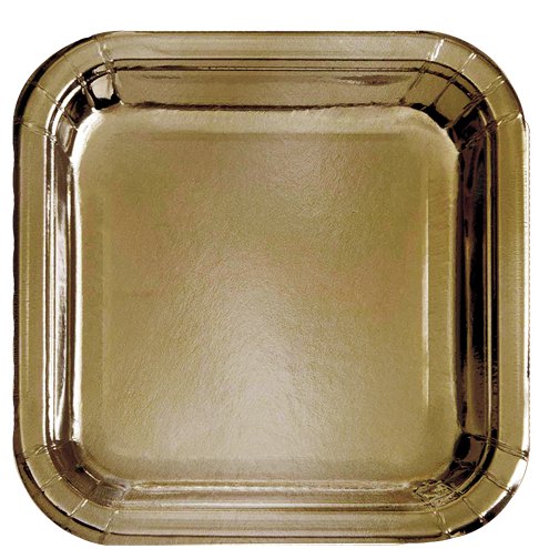 Gold Square Plates 7" 8pk - Muddy Boots Home UK