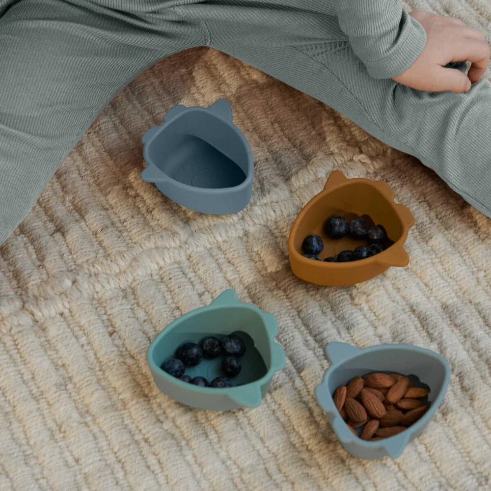 Space Blue Mix Silicone Bowls 4 Pack - Muddy Boots Home UK