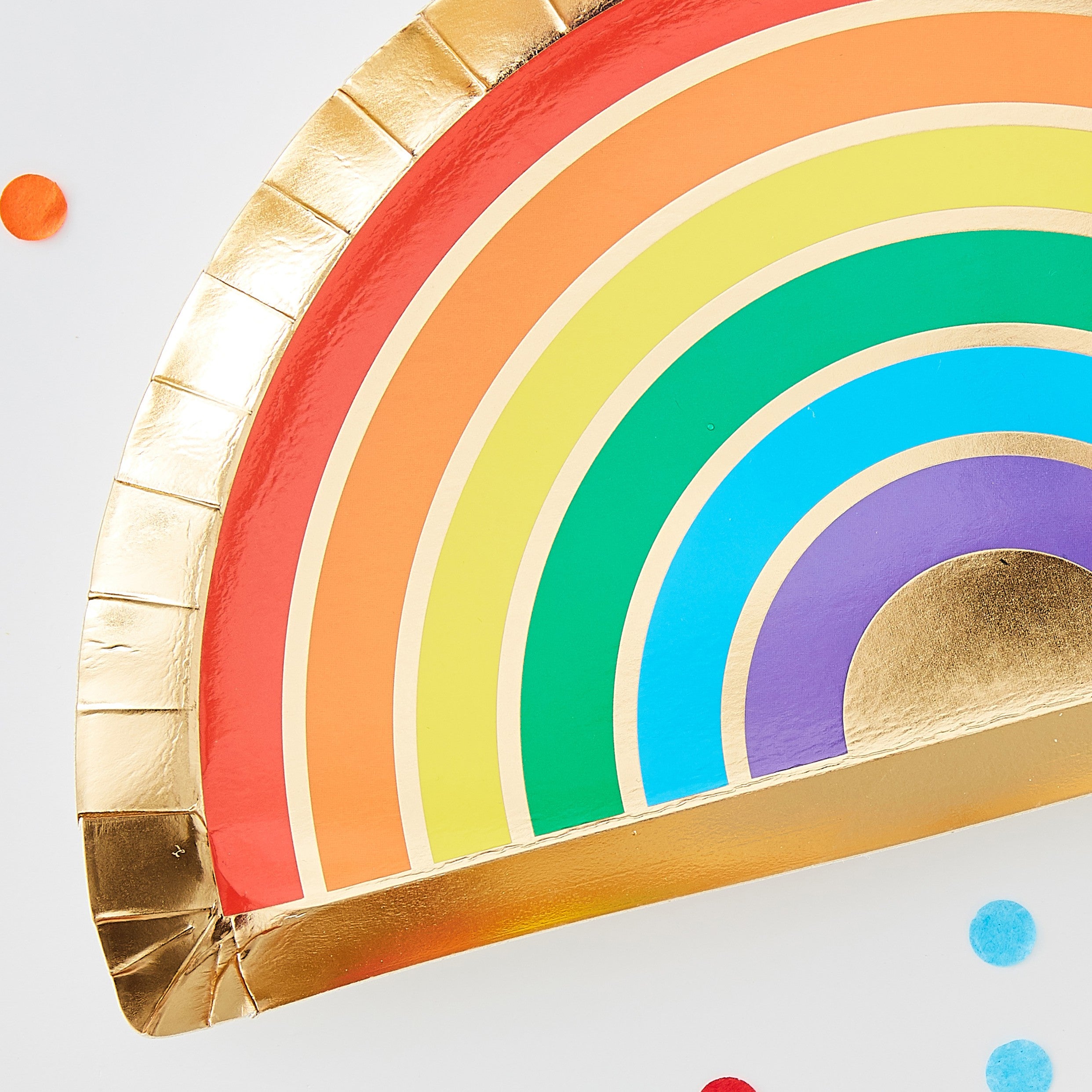 Gold Foiled & Rainbow Paper Plates