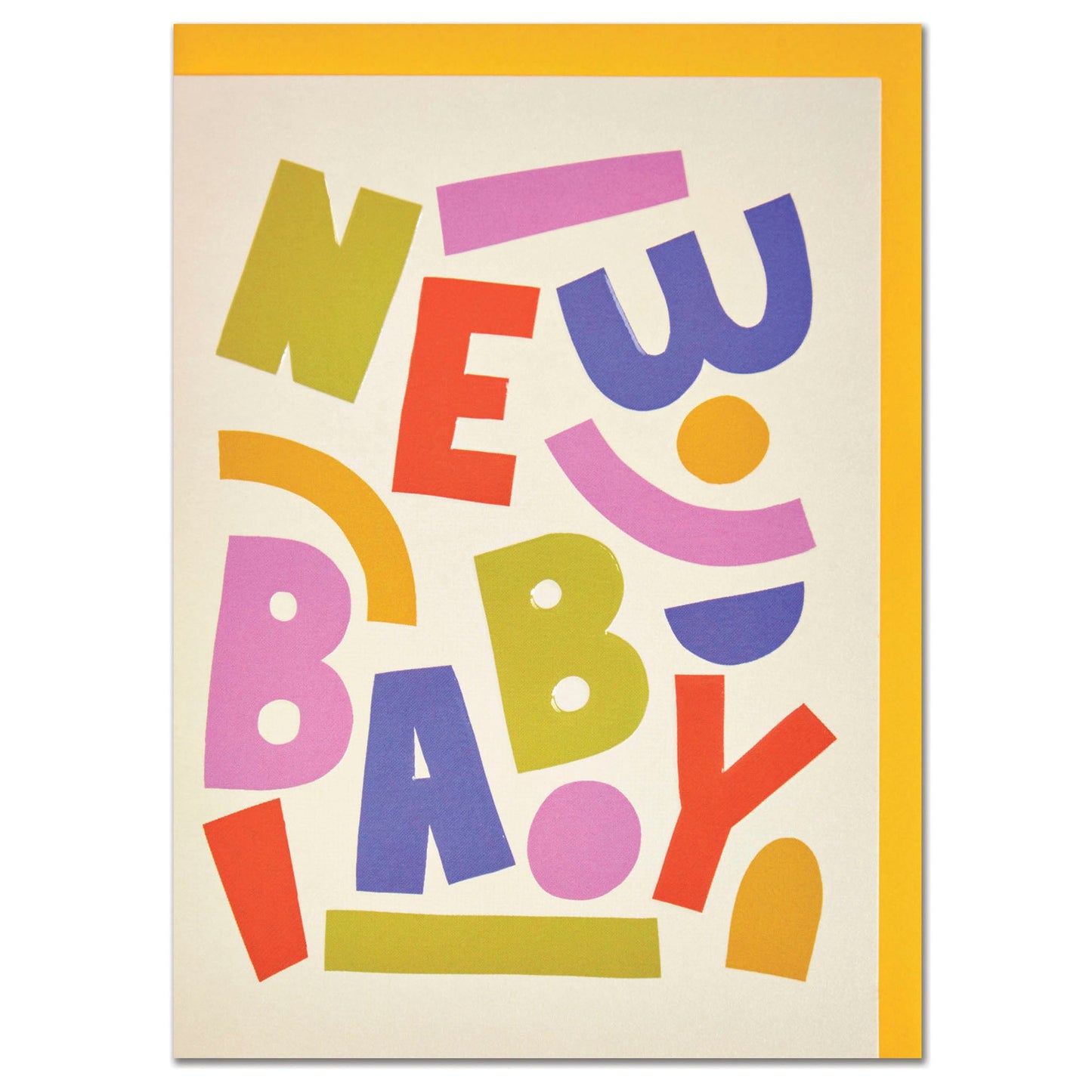 'New Baby' colourful and bold card - Muddy Boots Home UK
