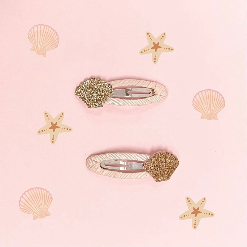 Seashell Glitter Clips