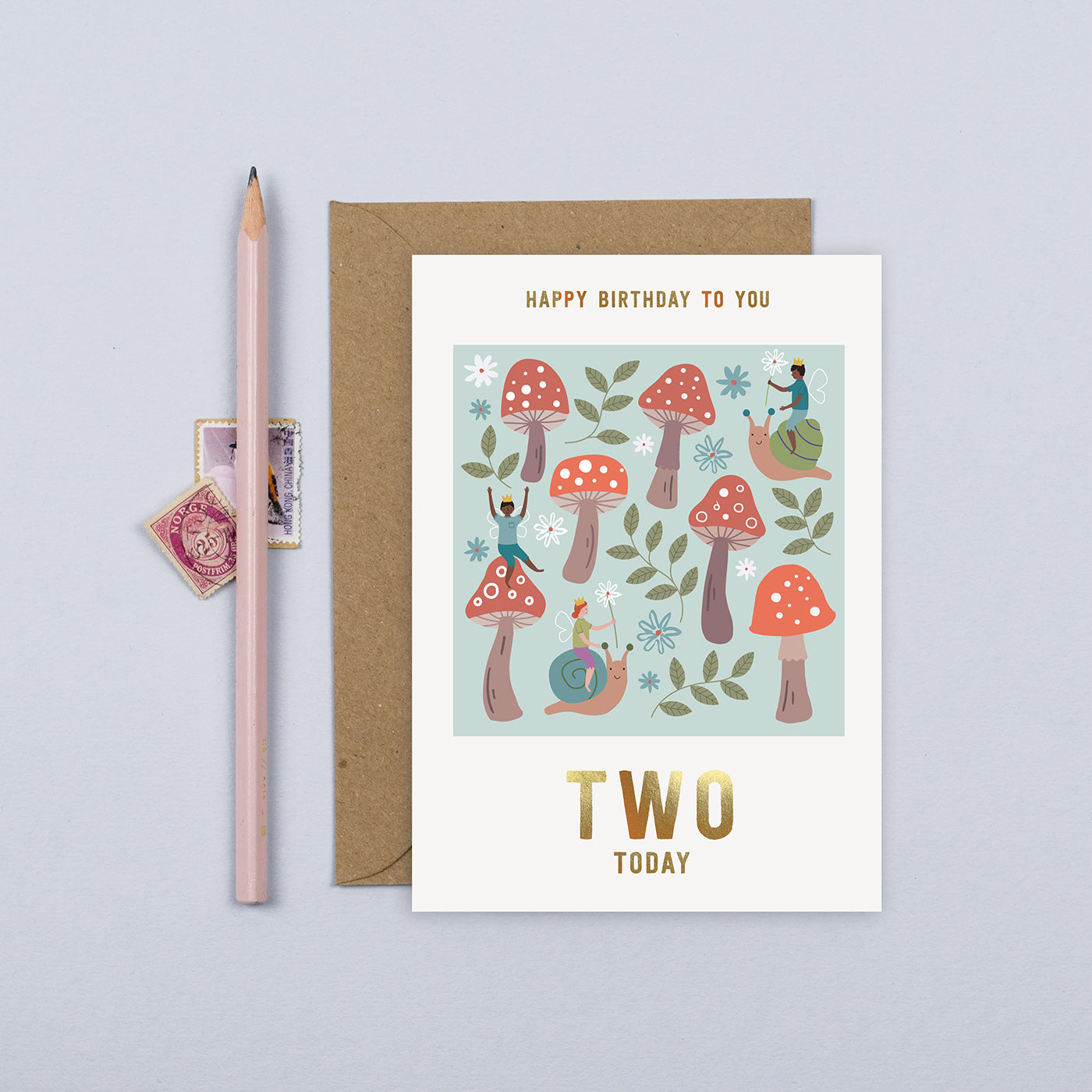 Toadstool 2nd Birthday Card | Kid's Card | Age Two Card | default - Muddy Boots Home UK