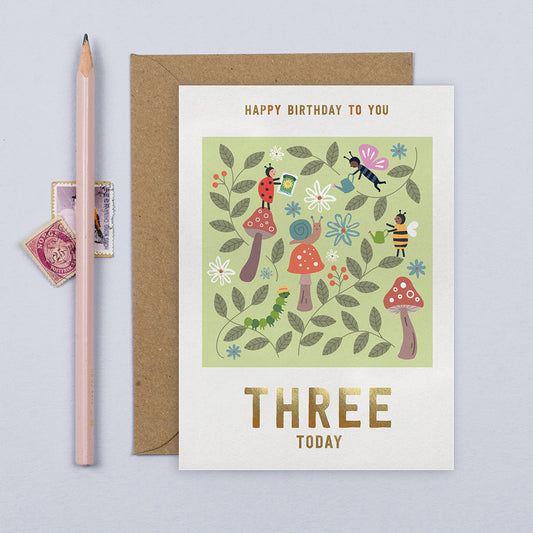 Garden Helpers 3rd Birthday Card | Kid's Card | Age Three | default - Muddy Boots Home UK