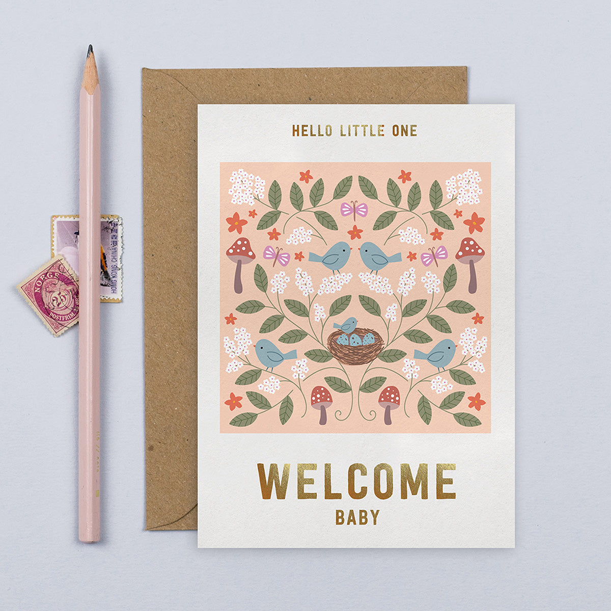 Welcome Baby Nest Card | New Baby Card | New Parent Card | default - Muddy Boots Home UK