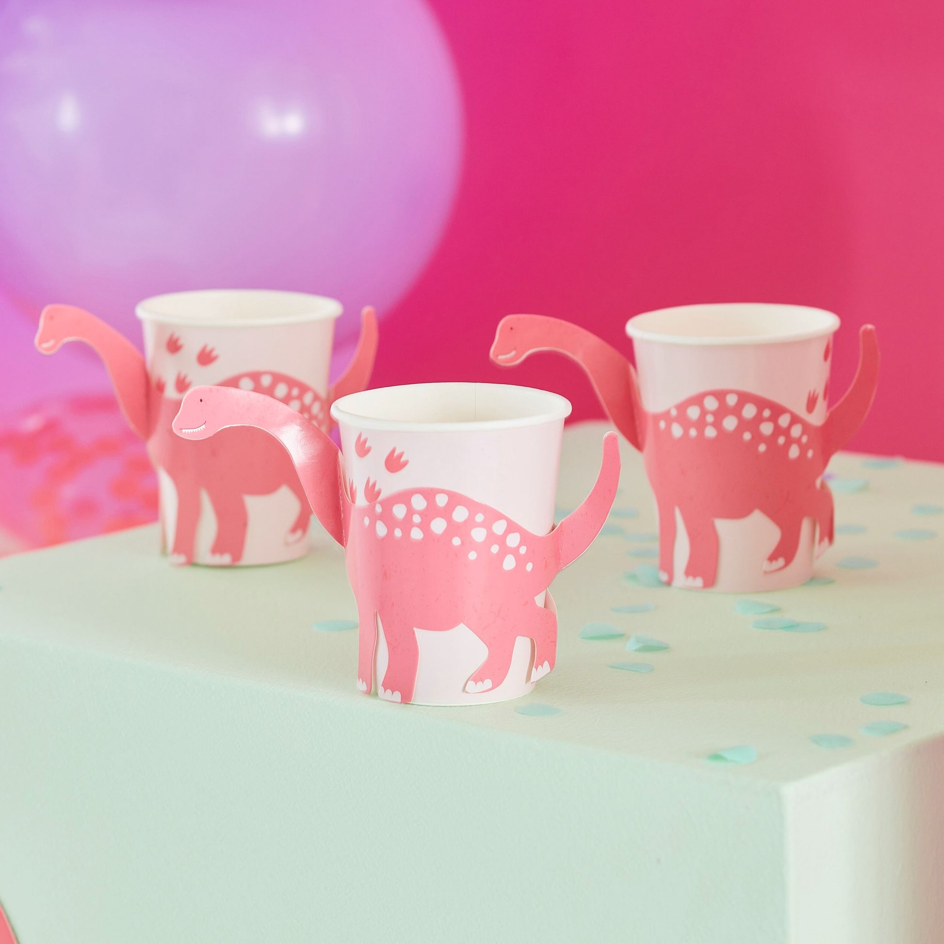 Pink Pop Out Dinosaur Paper Cup - Muddy Boots Home UK
