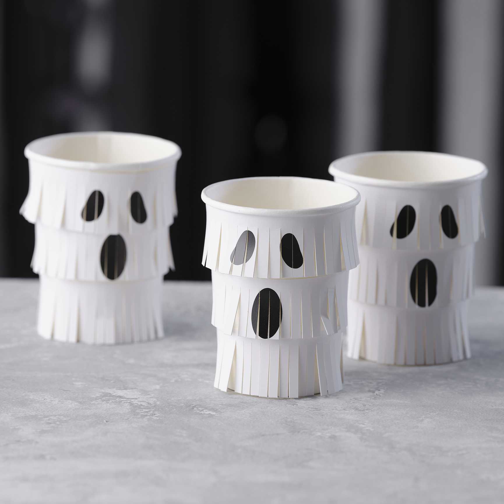 Halloween Fringe Ghosts cups