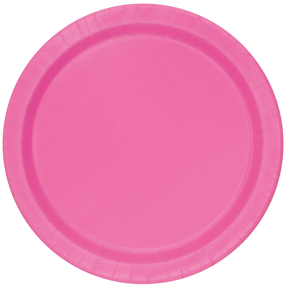 Hot Pink Plates 9” - 16pk - Muddy Boots Home UK