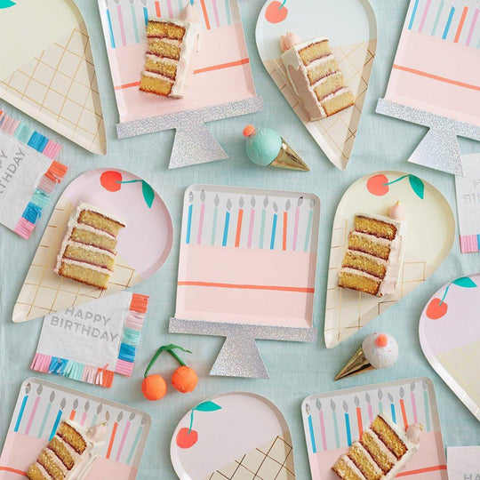 Birthday Cake Plates (x 8)