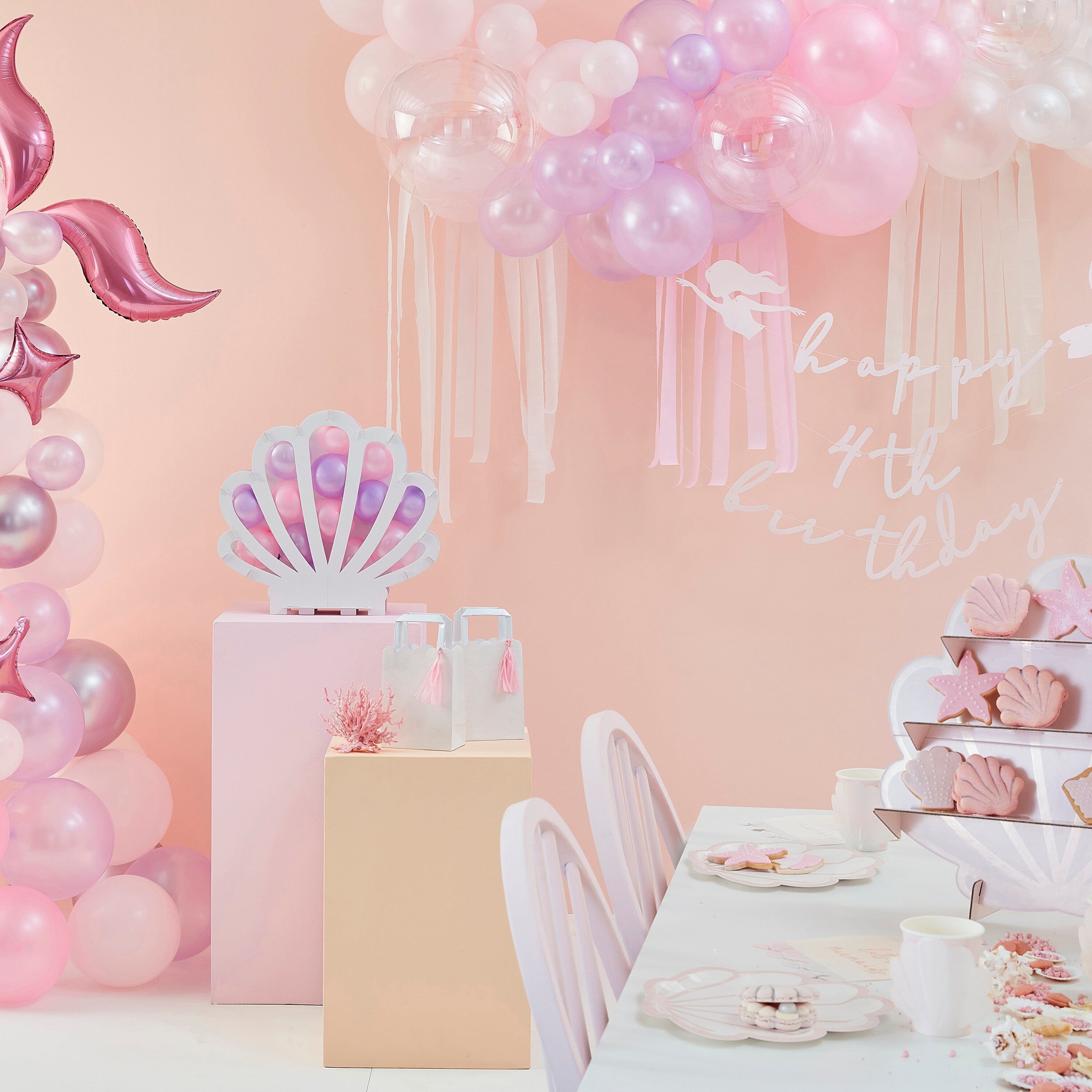 Iridescent and Pink Party Bags with Tassels