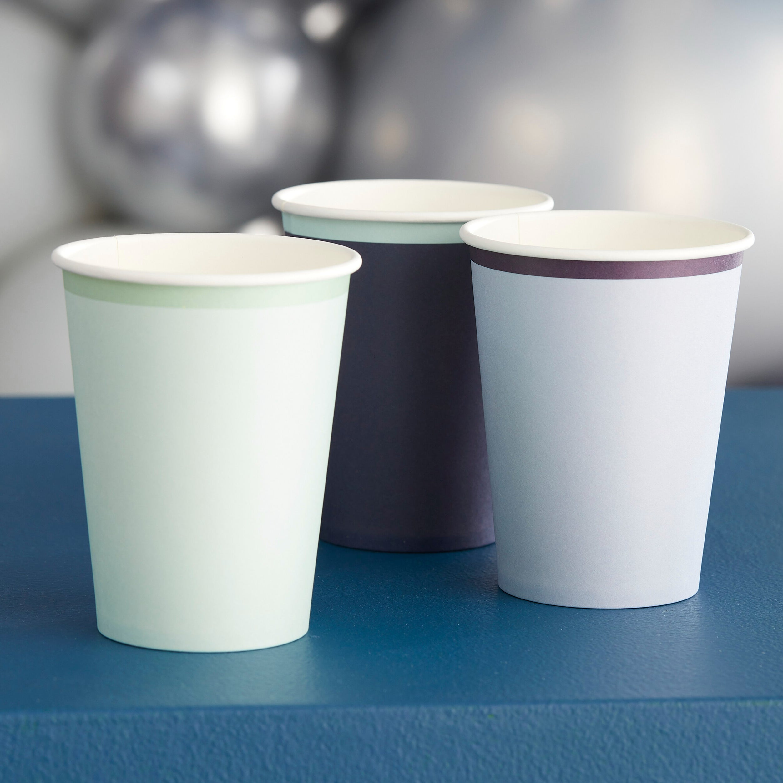 Navy, Blue & Mint Paper Cups